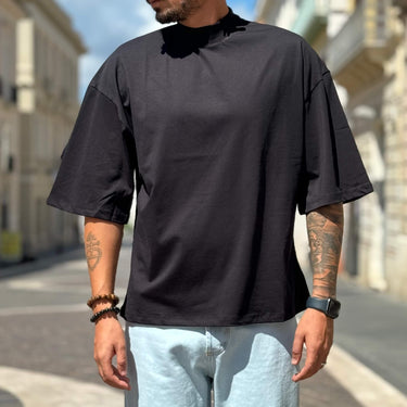 T-shirt cropped nera 2.0 - FLAG STORE